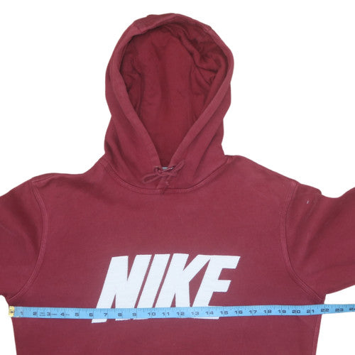 Nike Men's Red Pullover Hoodie M Fleece Graphic Logo Sportswear