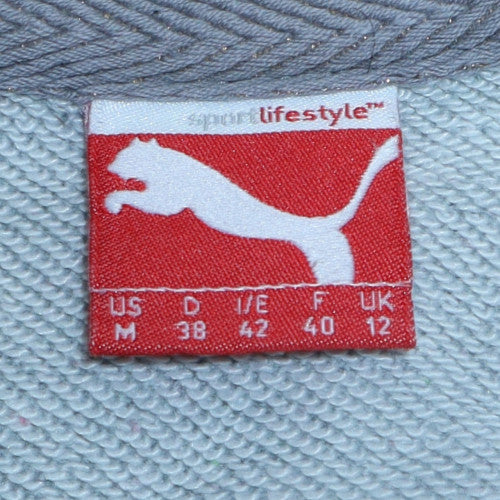 Puma Women Grey Crew Neck Pullover Sweatshirt UK 12 Cotton Blend
