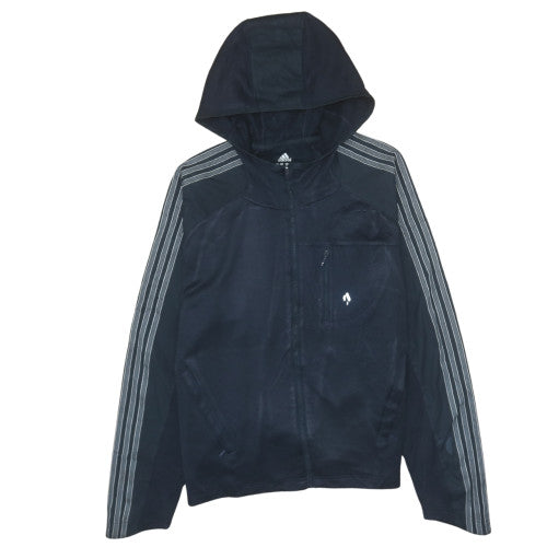 Adidas Boys Black Full Zip Hoodie M Medium Fleece Activewear Jacket