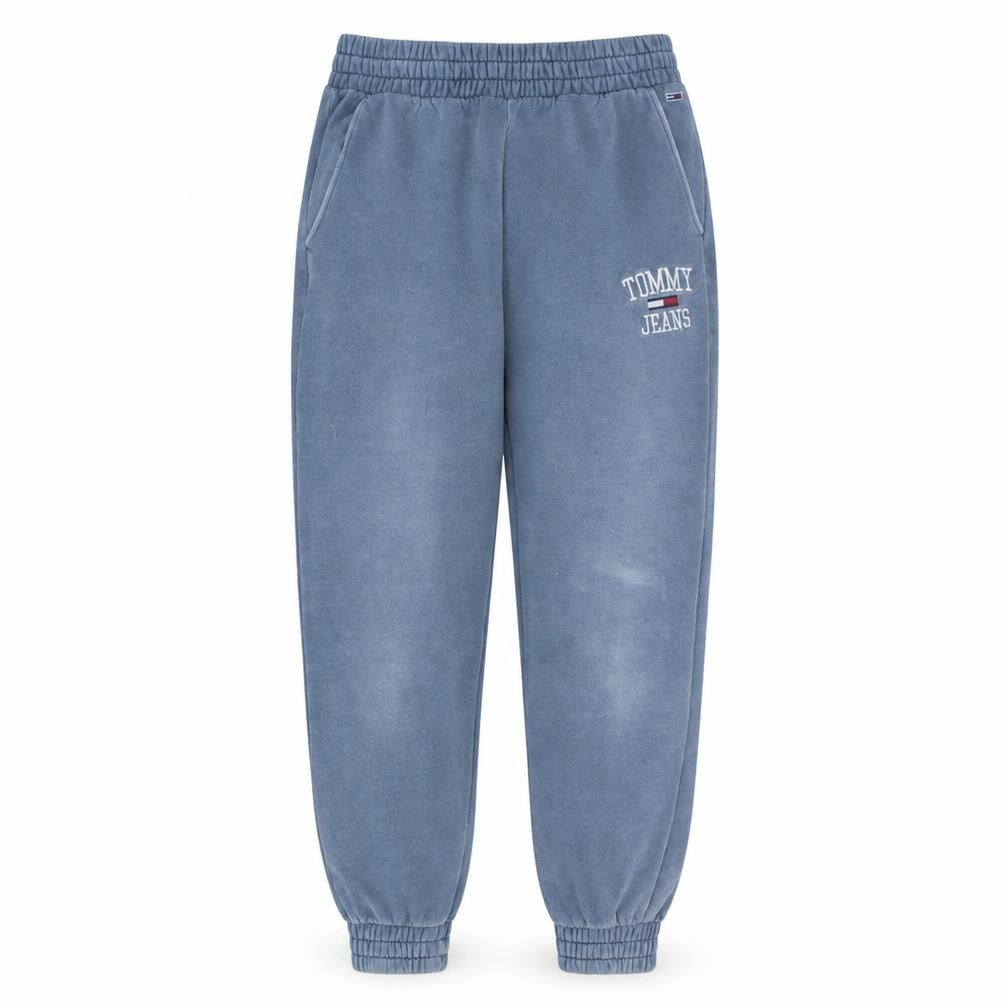 Front view of Tommy Jeans Men's Blue Jogger Sweatpants M Fleece Lined
