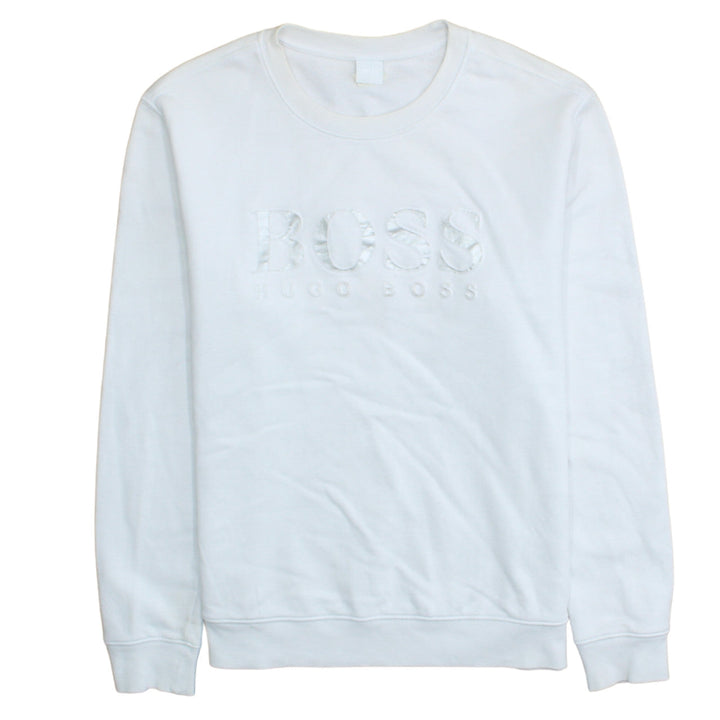 Hugo Boss Womens White Crew Neck Pullover Sweatshirt Size XL
