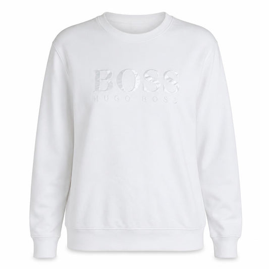 Hugo Boss Womens White Crew Neck Pullover Sweatshirt Size XL