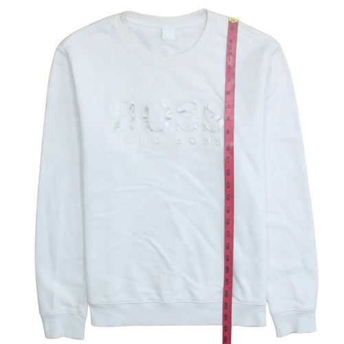Hugo Boss Womens White Crew Neck Pullover Sweatshirt Size XL