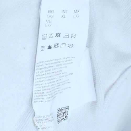 Hugo Boss Womens White Crew Neck Pullover Sweatshirt Size XL