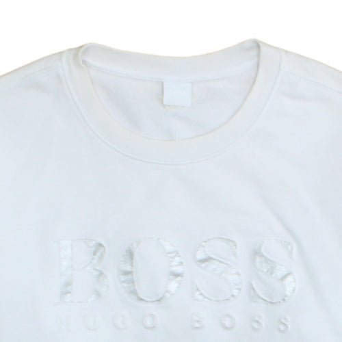 Hugo Boss Womens White Crew Neck Pullover Sweatshirt Size XL