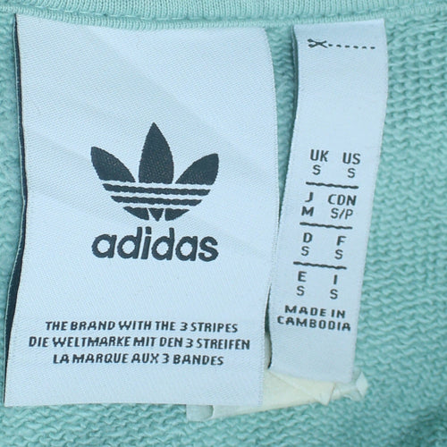 Adidas Women’s Mint Green Pullover Hoodie Size S Cotton Blend