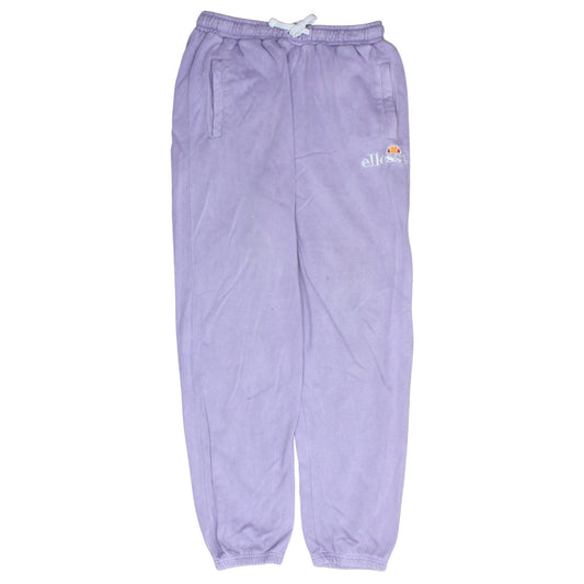 Ellesse Womens Lilac Joggers UK 12 Cotton Blend Elastic Waist Sweatpants