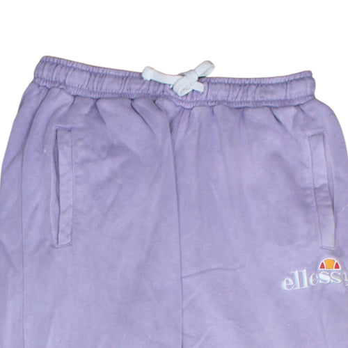 Ellesse Womens Lilac Joggers UK 12 Cotton Blend Elastic Waist Sweatpants