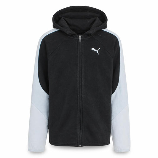 Front view of Puma men’s black full zip hoodie small sportswear jacket