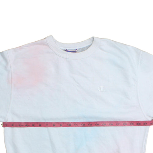 Champion Women White Crew Neck Pullover Sweatshirt Size M Classic Fit