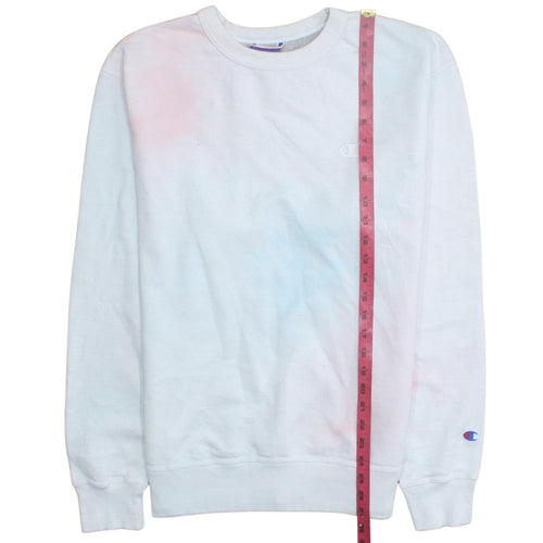 Champion Women White Crew Neck Pullover Sweatshirt Size M Classic Fit