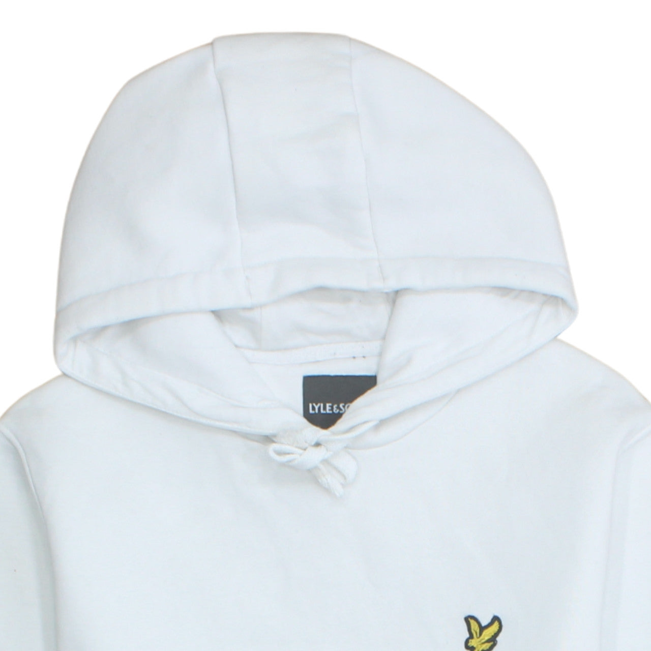 Lyle & Scott Men's White Pullover Hoodie Size M Logo Fleece Sweatshirt