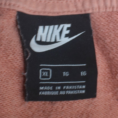 Nike Womens Pink Crew Neck Pullover Sweatshirt XL Cotton Blend