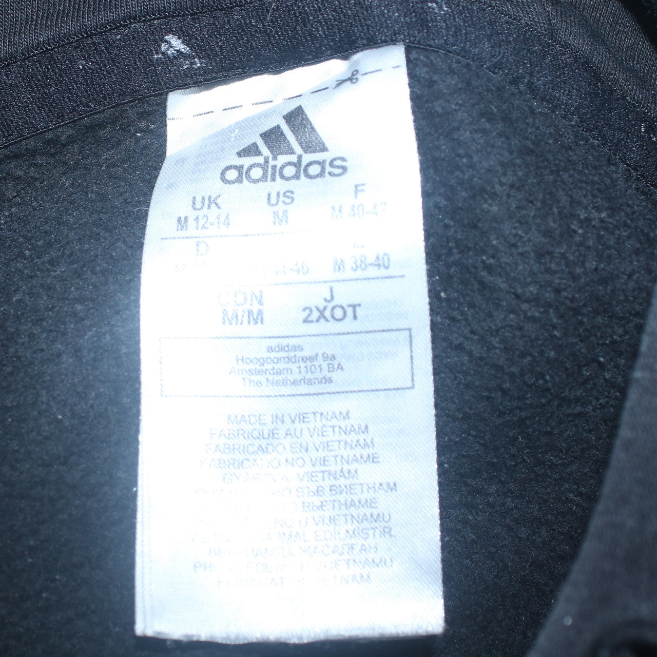 Adidas Womens Black Pullover Hoodie Size M 12-14 Cotton Logo Sweatshirt