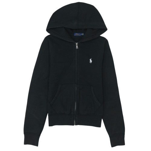 Polo Ralph Lauren Women Black Full Zip Hoodie Size S Cotton Blend