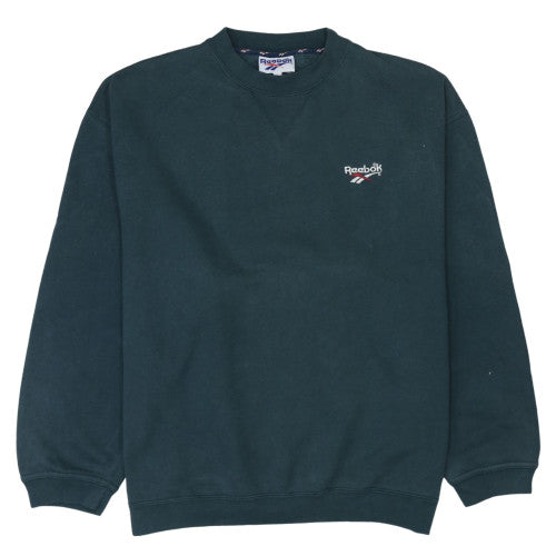 Reebok Men’s Green Crew Neck Sweatshirt L Classic Logo Pullover