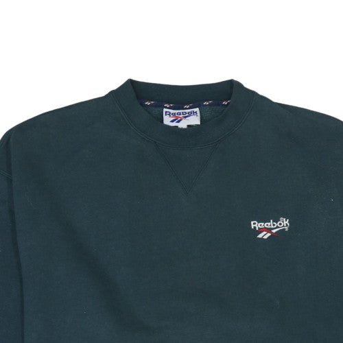 Reebok Men’s Green Crew Neck Sweatshirt L Classic Logo Pullover