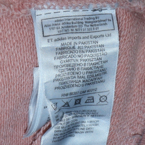 Adidas Womens Pink Hooded Pullover Sweatshirt XL Hooded Logo Casual