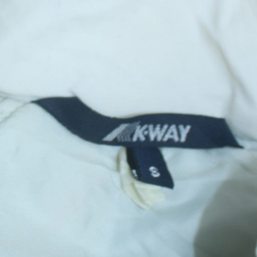 K-Way Mens White Blue 80s Puffer Jacket Size S Retro Outdoor Style