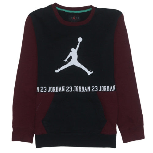 Jordan Boys Black & Burgundy Crew Neck Sweatshirt XL 13-15 Years Graphic Print
