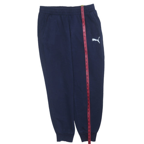 Puma Men's Blue Jogger Sweatpants L Regular Fit Cotton Fleece