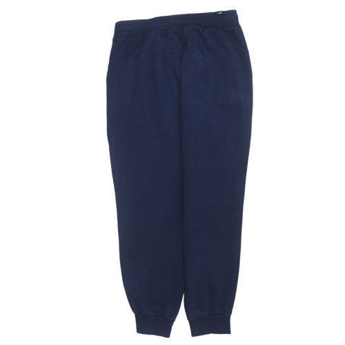 Puma Men's Blue Jogger Sweatpants L Regular Fit Cotton Fleece