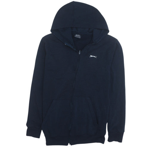 Slazenger Mens Blue Full Zip Hoodie L Fleece Logo Sweatshirt