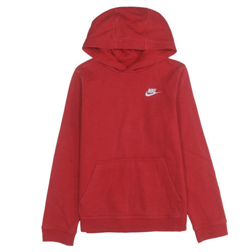 Nike Boys Red Pullover Hoodie L 147-158cm Cotton Blend Fleece Sweatshirt