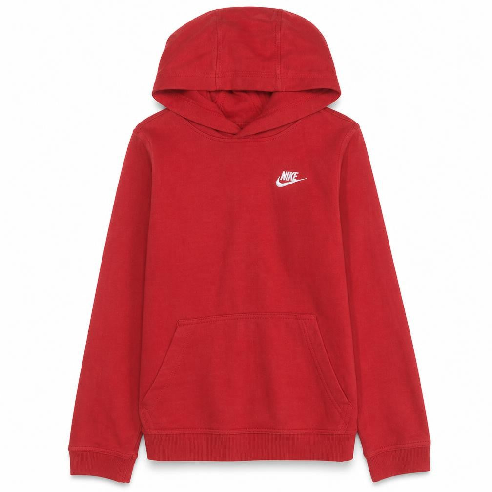 Nike Boys Red Pullover Hoodie L 147-158cm Cotton Blend Fleece Sweatshirt