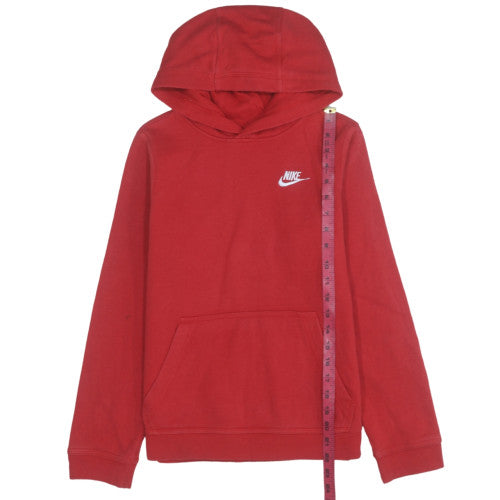 Nike Boys Red Pullover Hoodie L 147-158cm Cotton Blend Fleece Sweatshirt