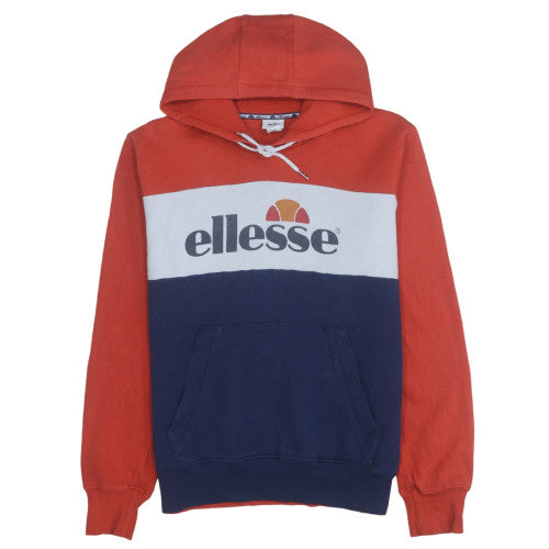 Ellesse Mens Red Navy Pullover Hoodie XL Logo Graphic Cotton Blend