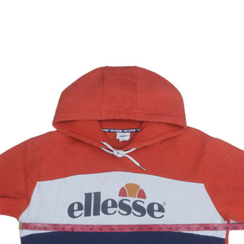 Ellesse Mens Red Navy Pullover Hoodie XL Logo Graphic Cotton Blend