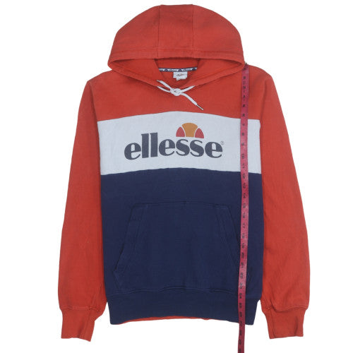 Ellesse Mens Red Navy Pullover Hoodie XL Logo Graphic Cotton Blend