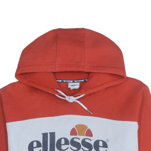 Ellesse Mens Red Navy Pullover Hoodie XL Logo Graphic Cotton Blend