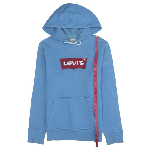 Levi's Men's Blue Pullover Hoodie M Logo Fleece Sweatshirt