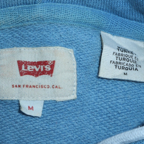Levi's Men's Blue Pullover Hoodie M Logo Fleece Sweatshirt