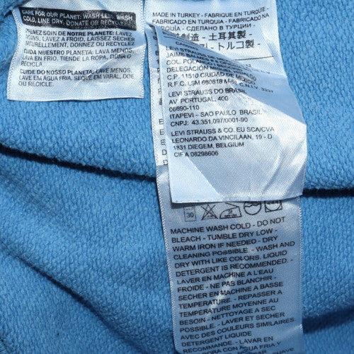 Levi's Men's Blue Pullover Hoodie M Logo Fleece Sweatshirt