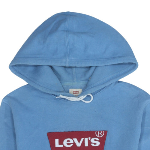Levi's Men's Blue Pullover Hoodie M Logo Fleece Sweatshirt
