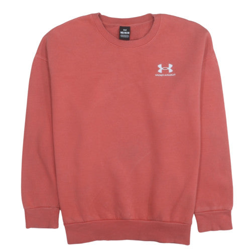Under Armour Womens Coral Crew Neck Pullover Sweatshirt Medium