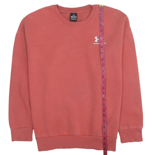 Under Armour Womens Coral Crew Neck Pullover Sweatshirt Medium
