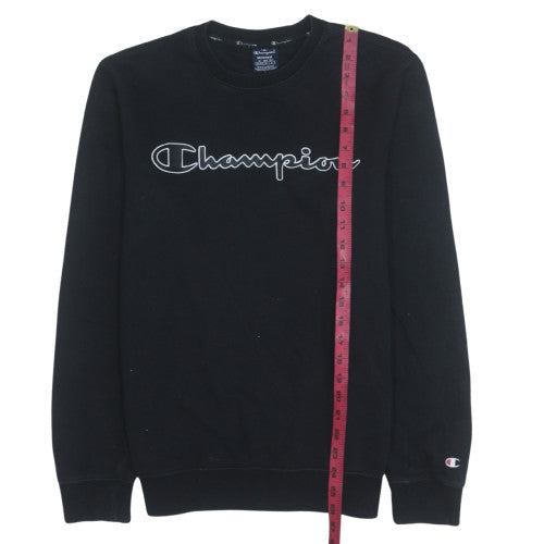 Champion Mens Black Medium Pullover Sweatshirt Crew Neck Logo