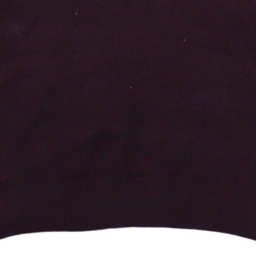 Quiksilver Mens Purple Cotton V-Neck Jumper Size L