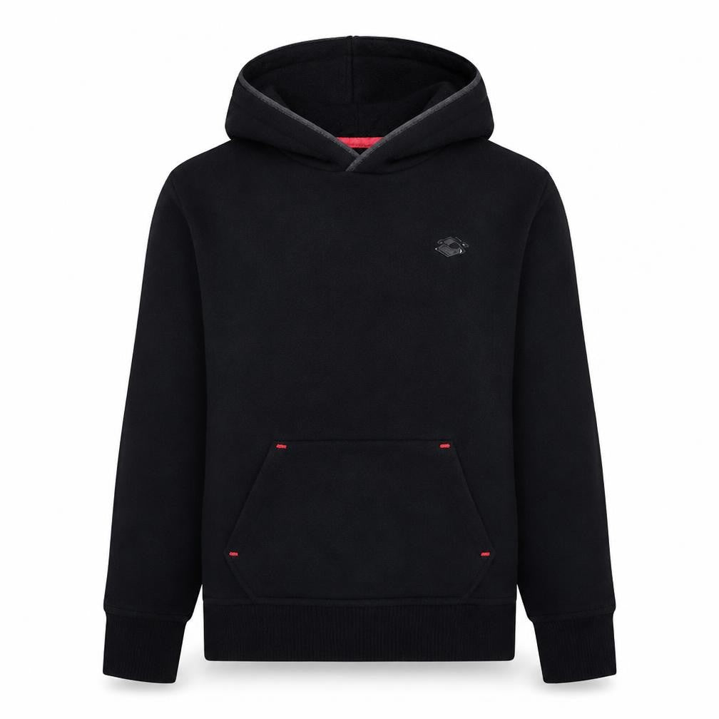 Front view of Lotto Men's Black Pullover Hoodie, size M, Sportswear