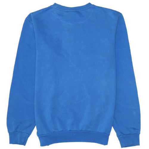 Adidas Mens Blue Small Pullover Sweatshirt Crew Neck Logo Retro Style