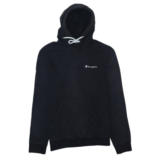 Champion Men's Black Medium Pullover Hoodie with Logo and Kangaroo Pocket