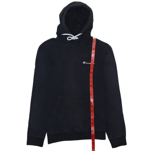 Champion Men's Black Medium Pullover Hoodie with Logo and Kangaroo Pocket