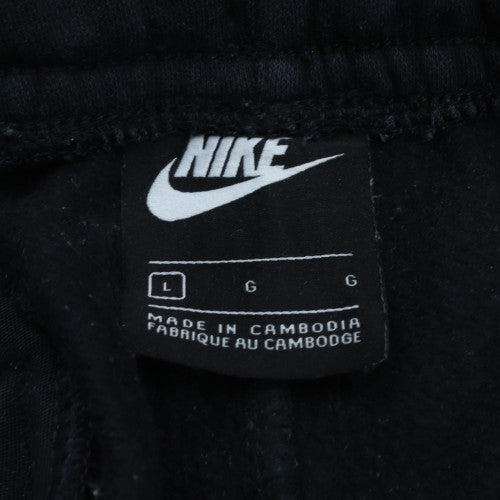 Nike Men's Black Cotton Fleece Jogger Trousers L Regular Fit