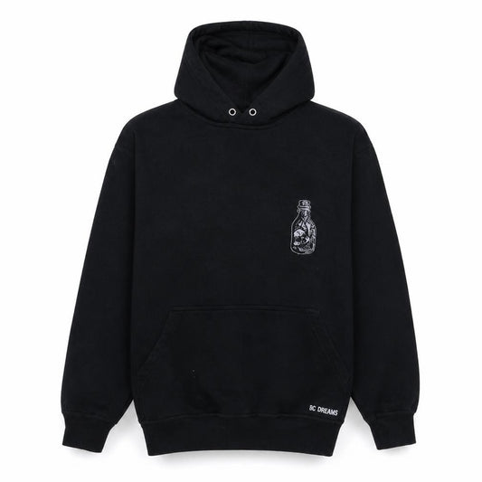 Front view of TC Threads Men's Black Skull Graphic Pullover Hoodie Medium