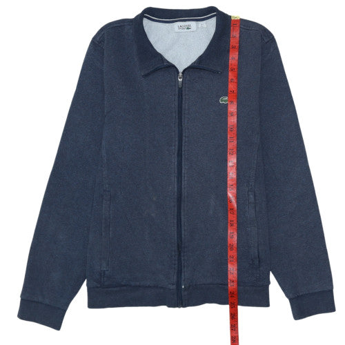 Lacoste Sport Men's Blue Track Jacket L Full Zip Cotton Blend