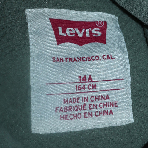 Levi's Boys Green Pullover Hoodie 14A 164cm Fleece Logo Sweatshirt
